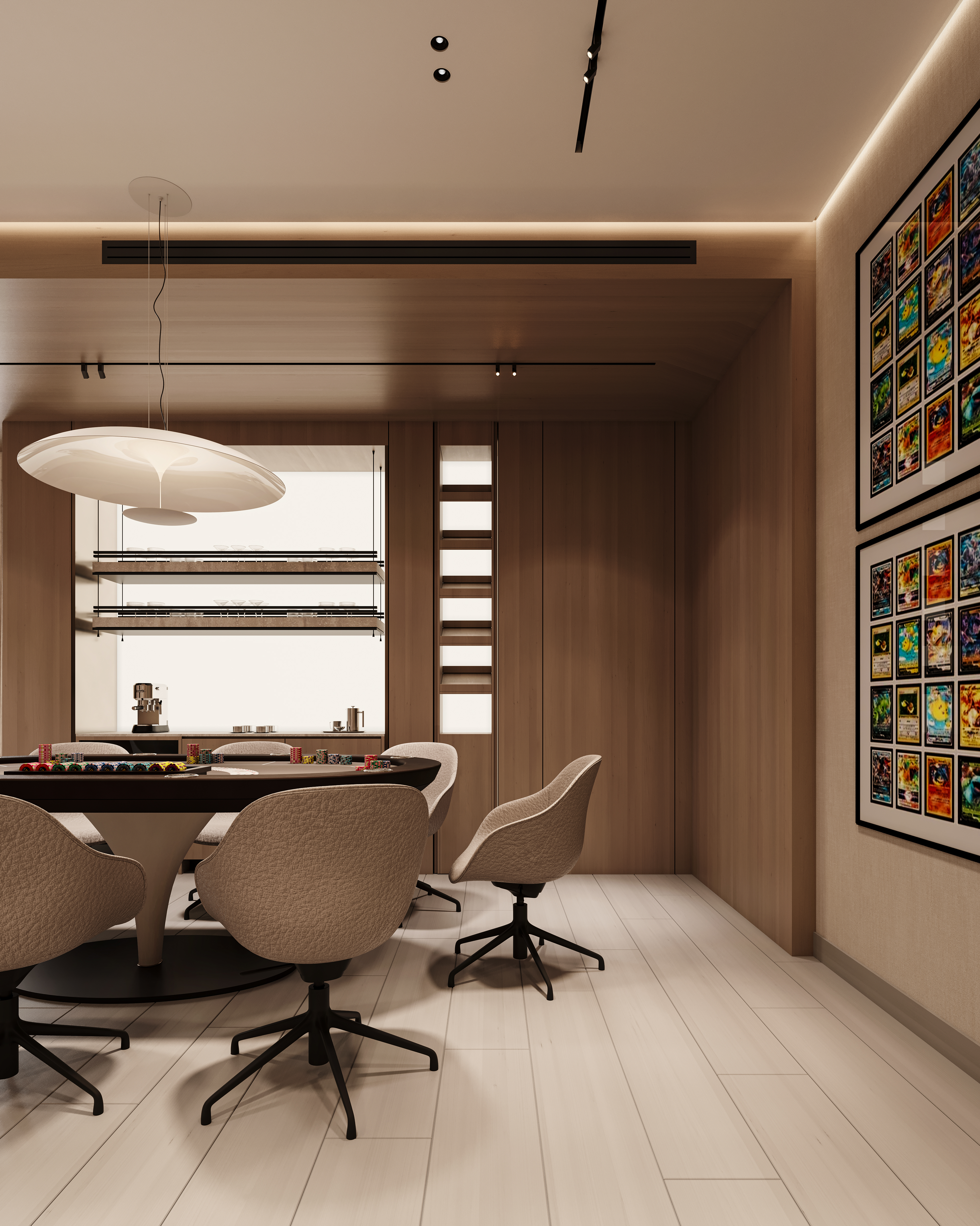 Basement lounge 3D render