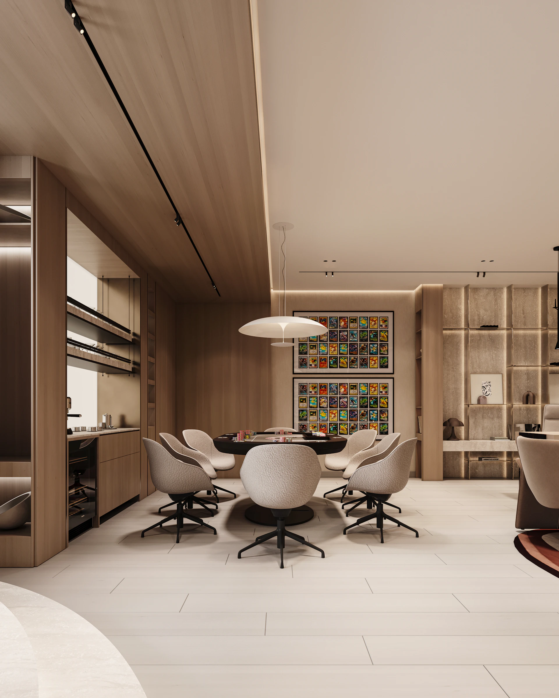 Basement 3D lounge render