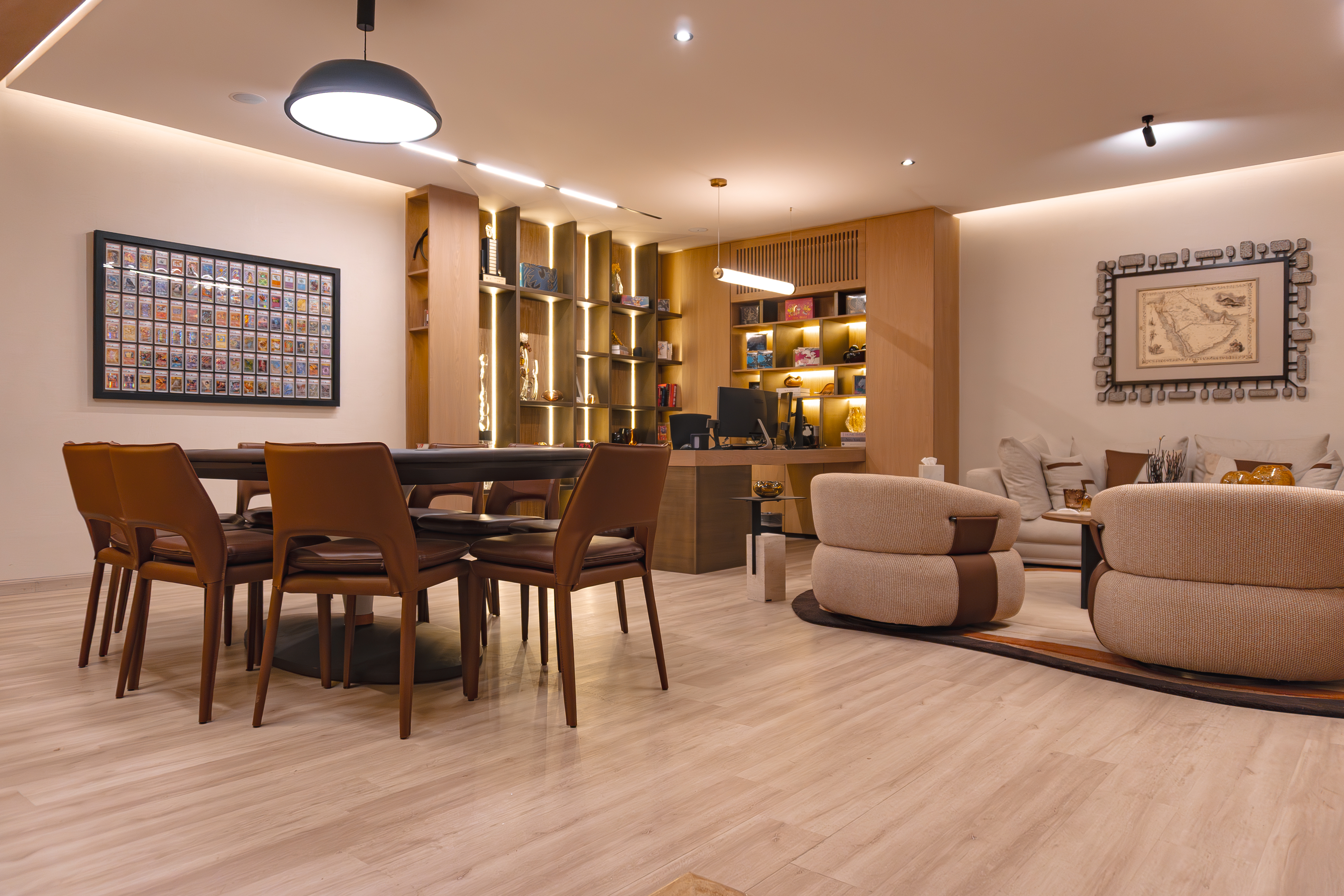 Basement lounge after