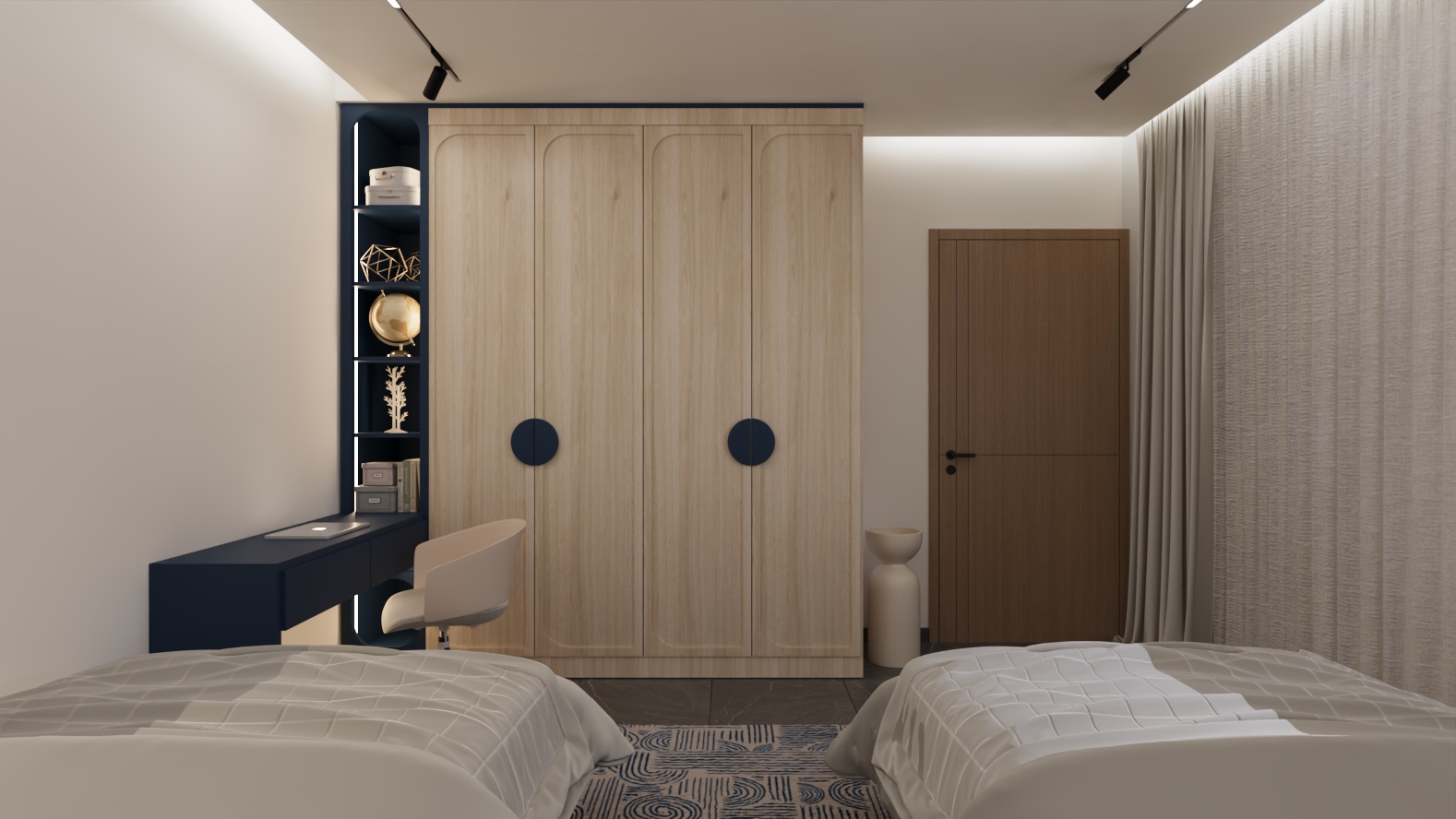 Contemporary Boys Bedroom Interior Design in Riyadh