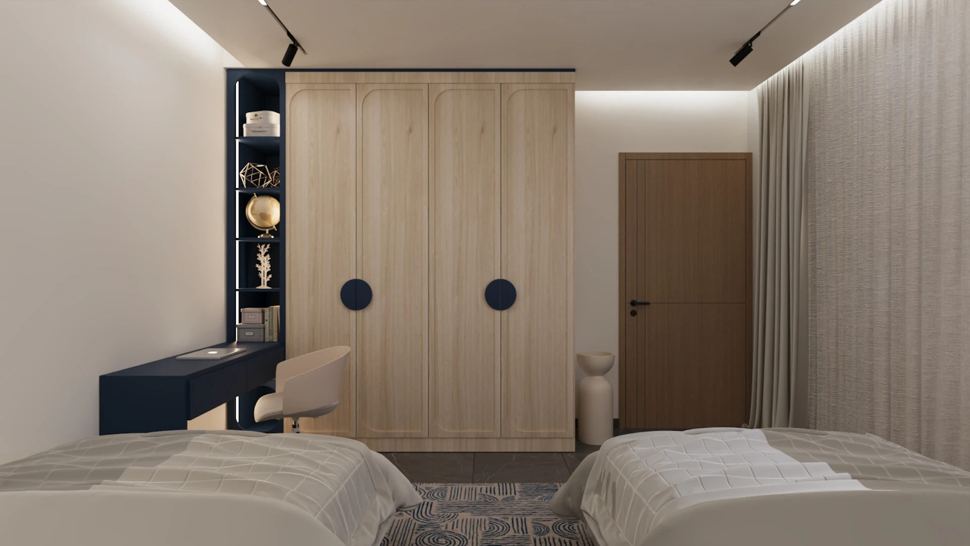 Contemporary Boys Bedroom Interior Design in Riyadh