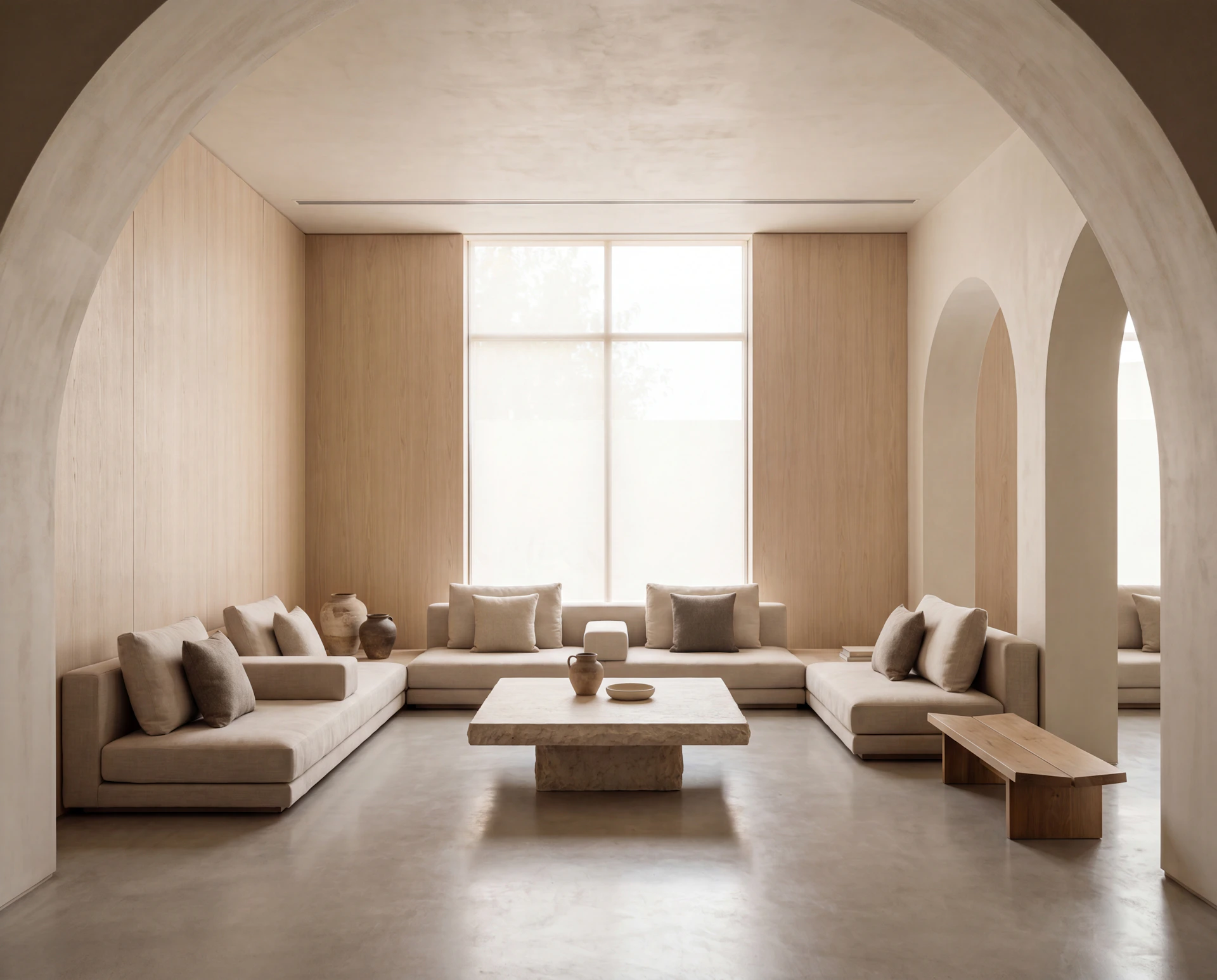 minimalist majlis wood fabric