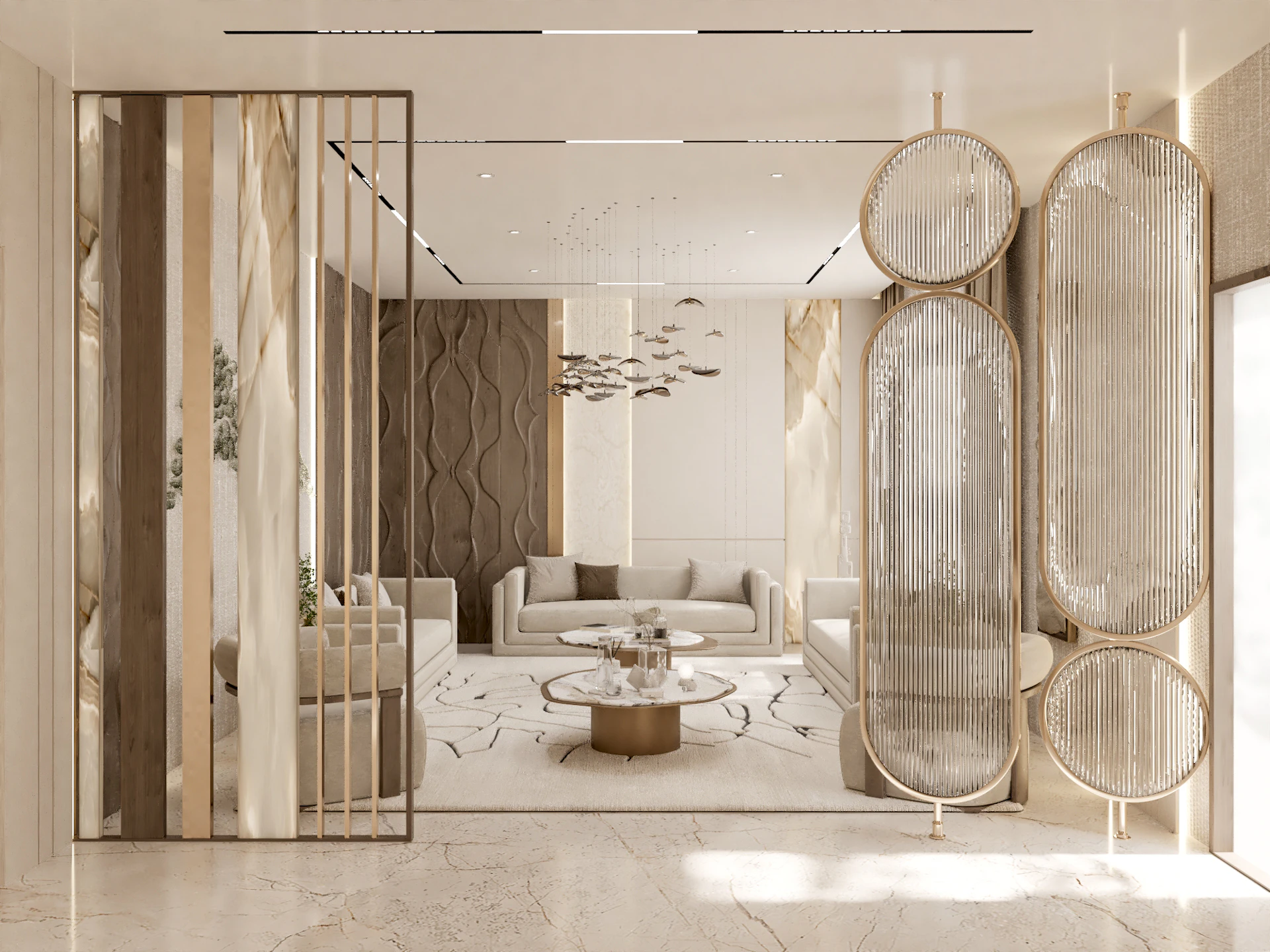 Modern classic majlis seating area designed for comfort and elegant hosting