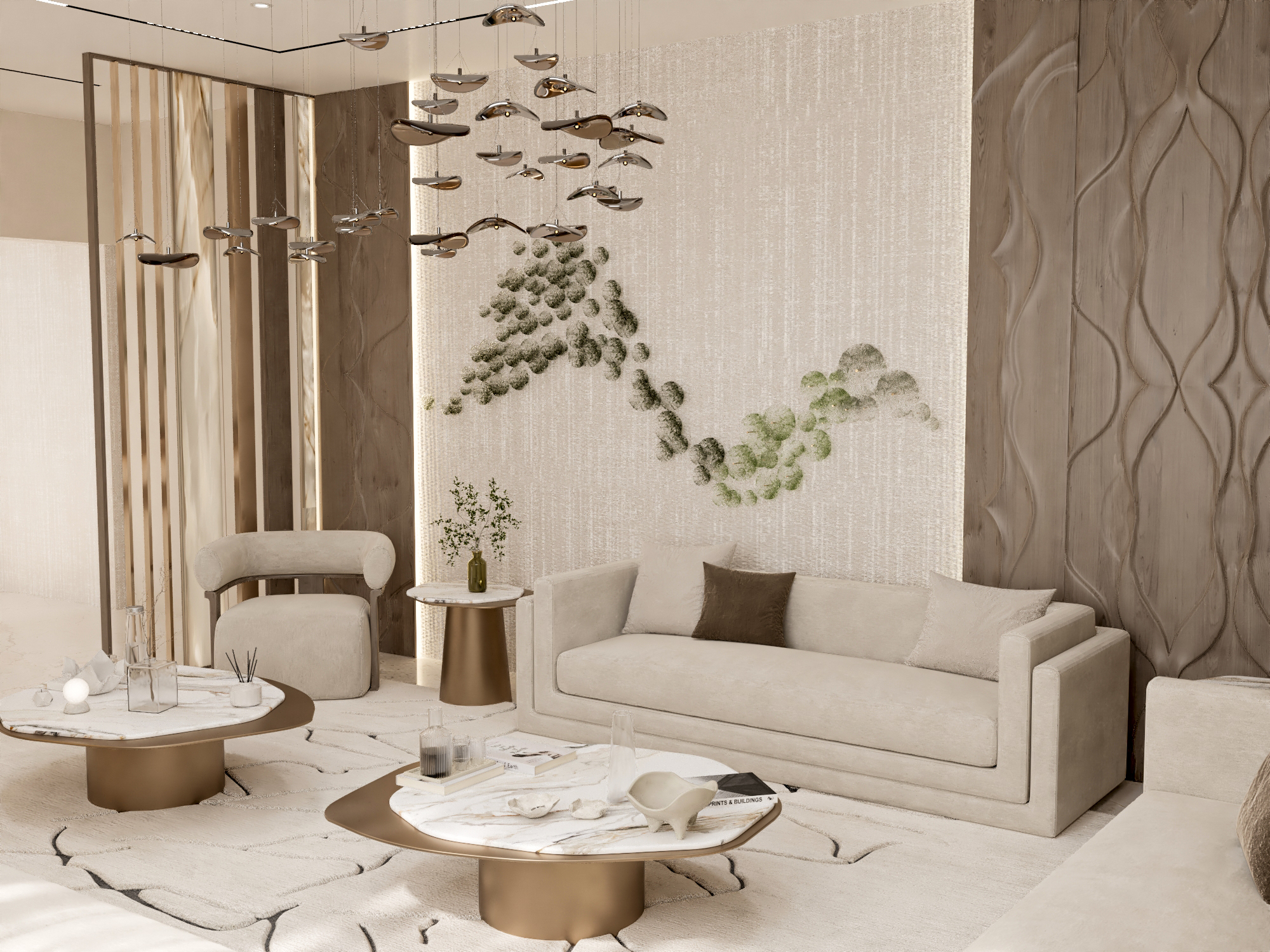 Elegant majlis interior with custom furniture and sophisticated classic accents