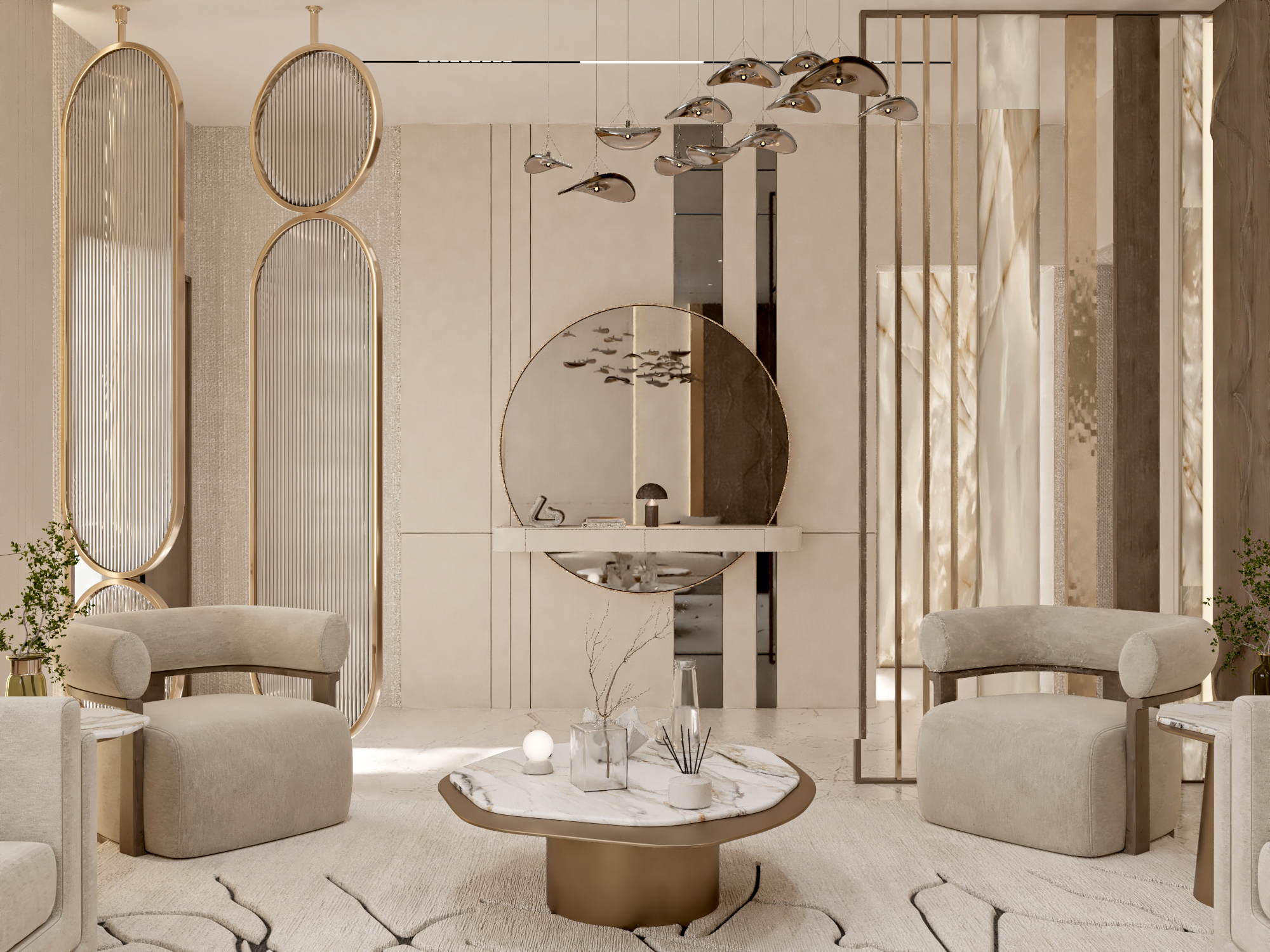 Luxury majlis space blending traditional inspiration with contemporary design