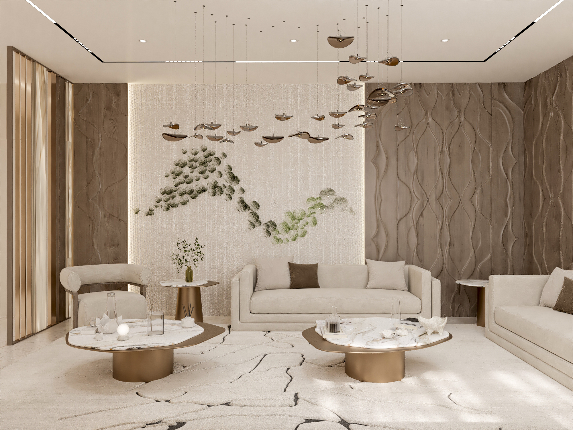 Sophisticated New Classic majlis interior designed for gathering and hospitality