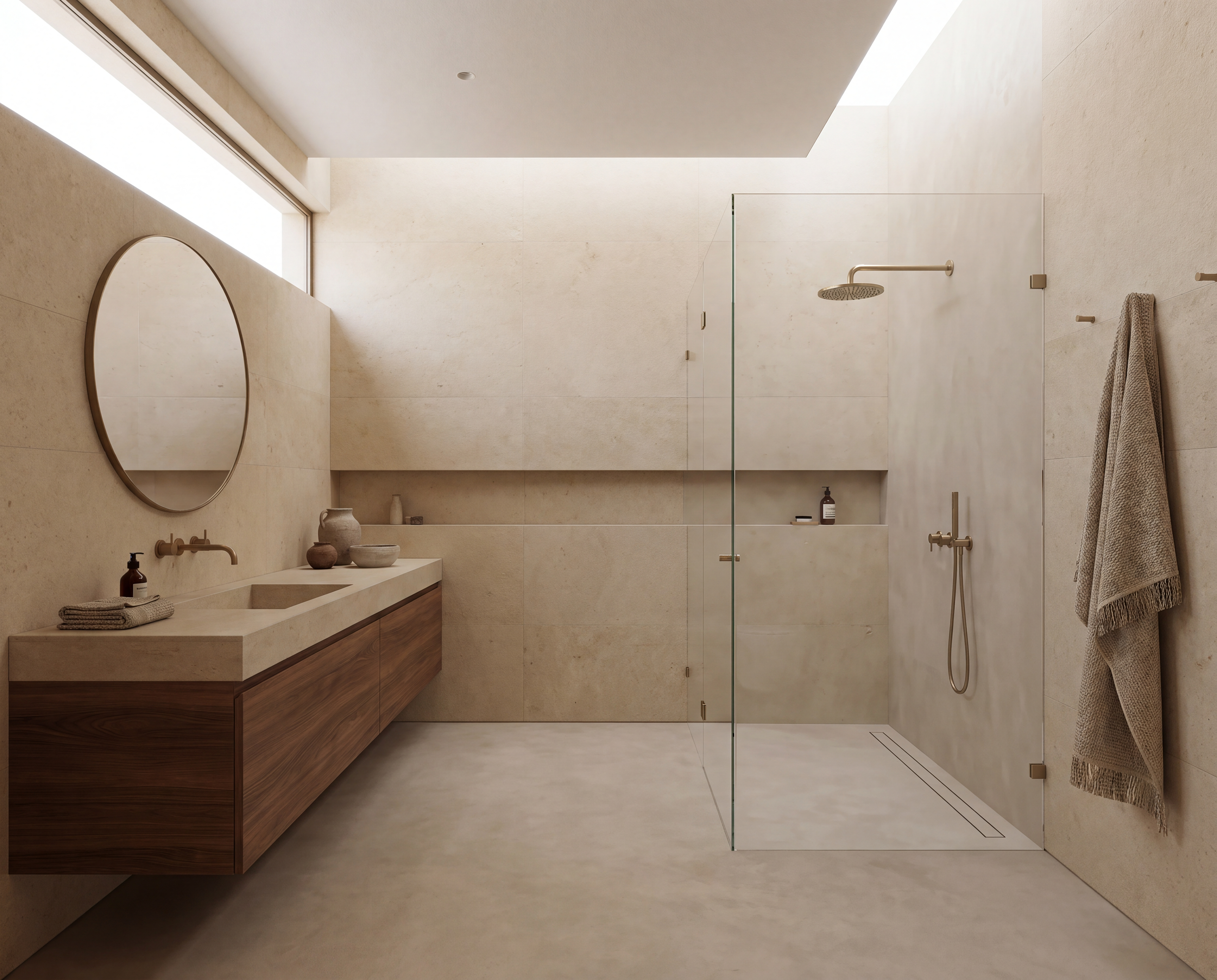 minimalist bathroom wood tiles simple