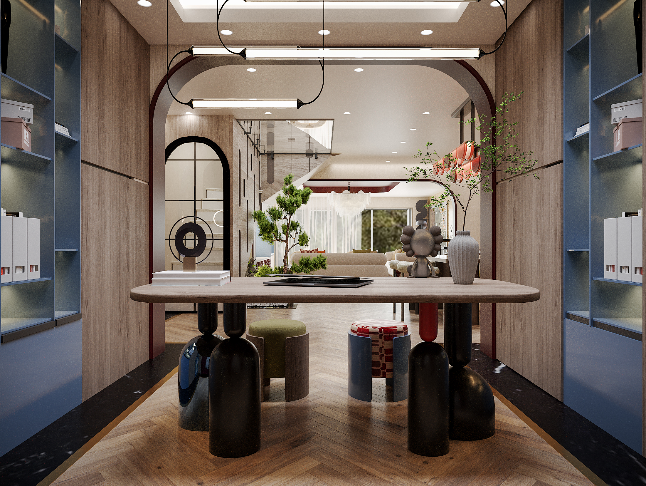 Majlis seating area designed with warmth and timeless appeal