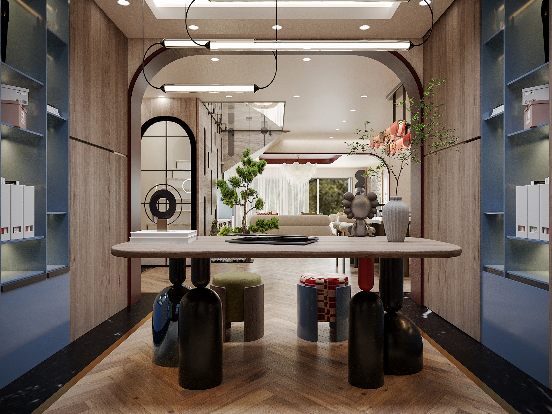 Majlis seating area designed with warmth and timeless appeal