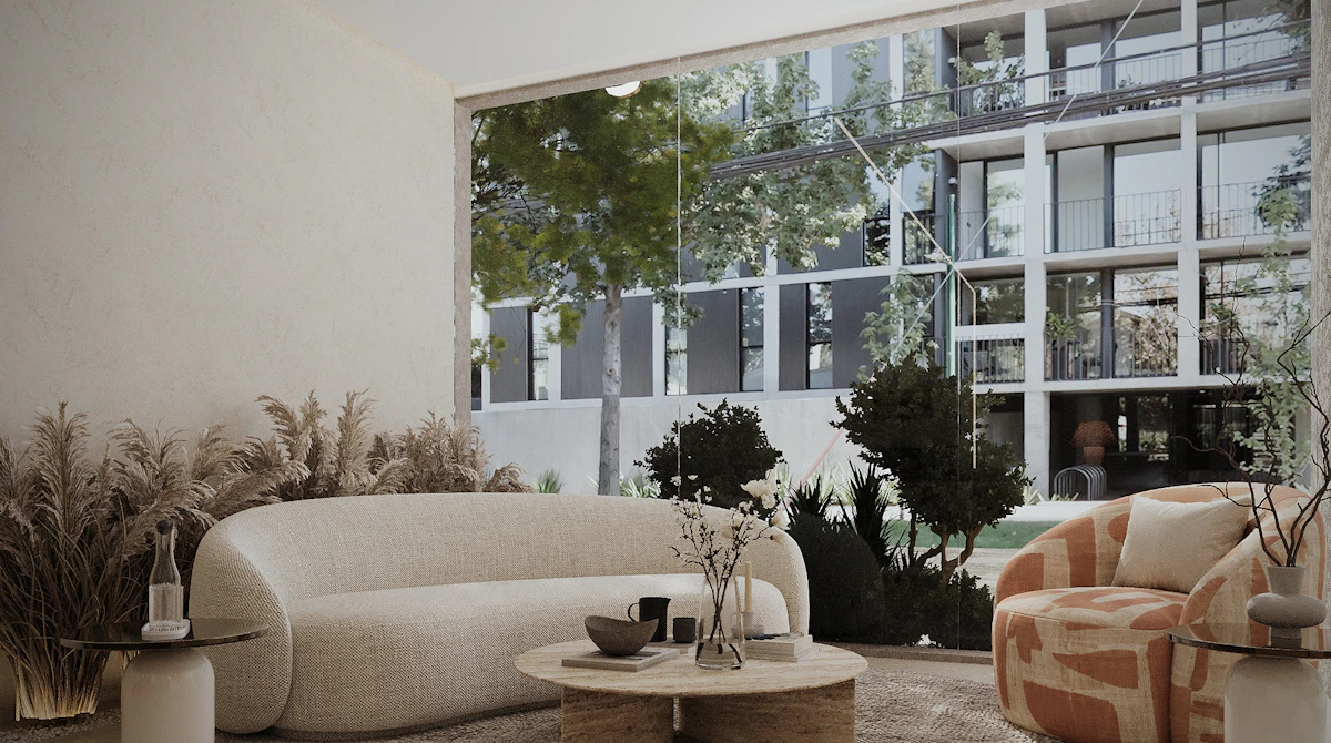 Contemporary wellness spa interior combining elegant circulation spaces, premium finishes, and a tranquil environment.