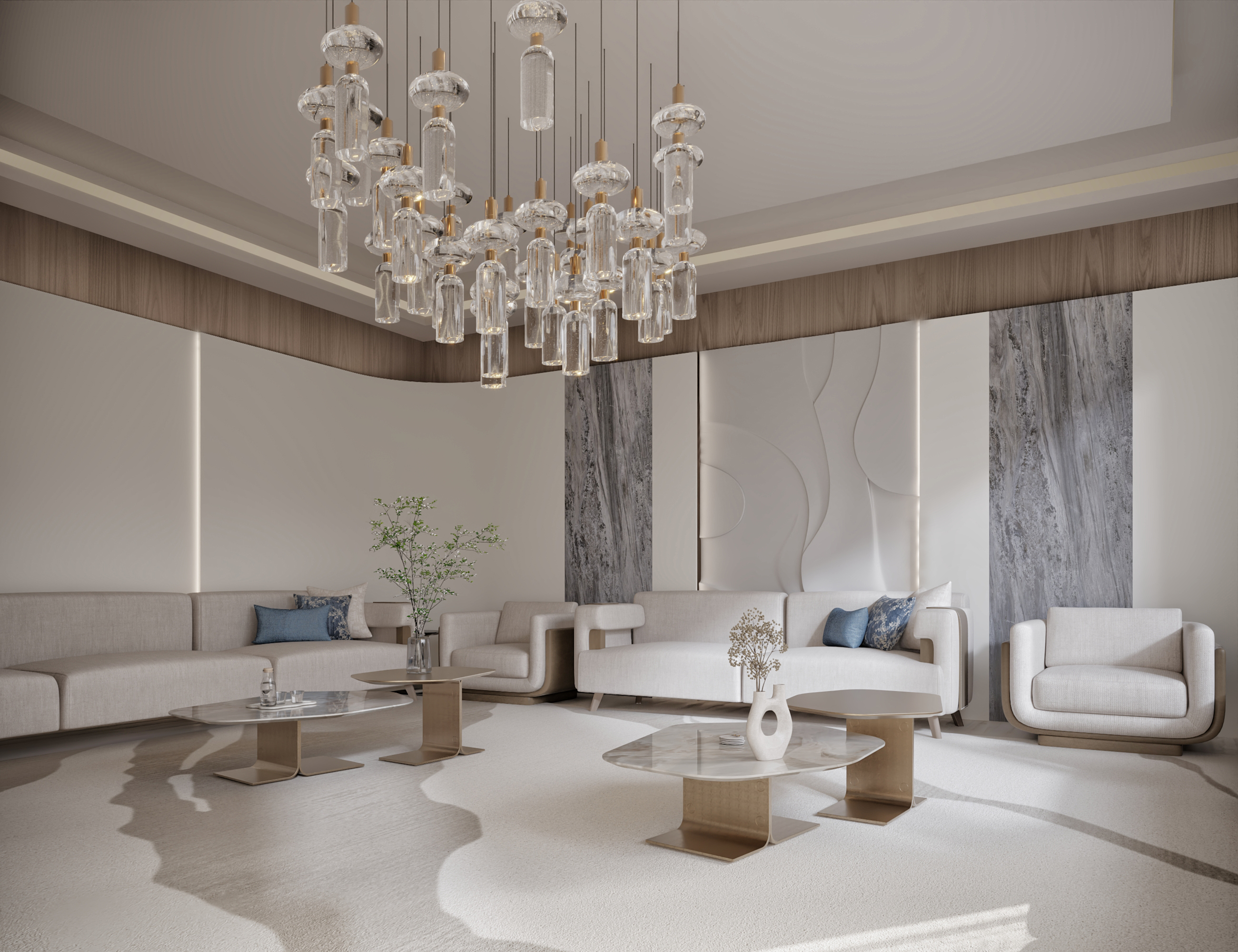 Modern luxury majlis in Riyadh with spacious seating for guests