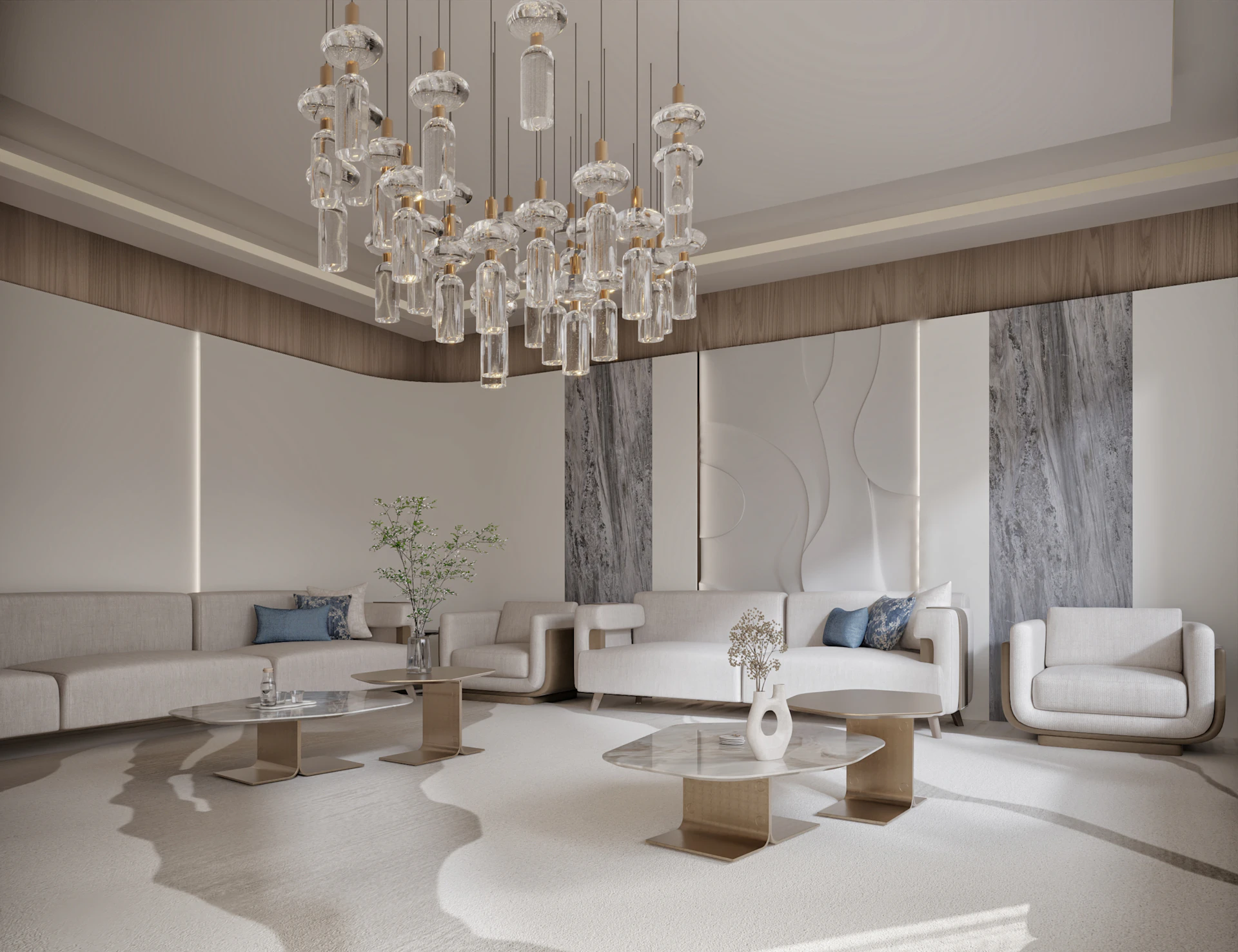 Modern luxury majlis in Riyadh with spacious seating for guests
