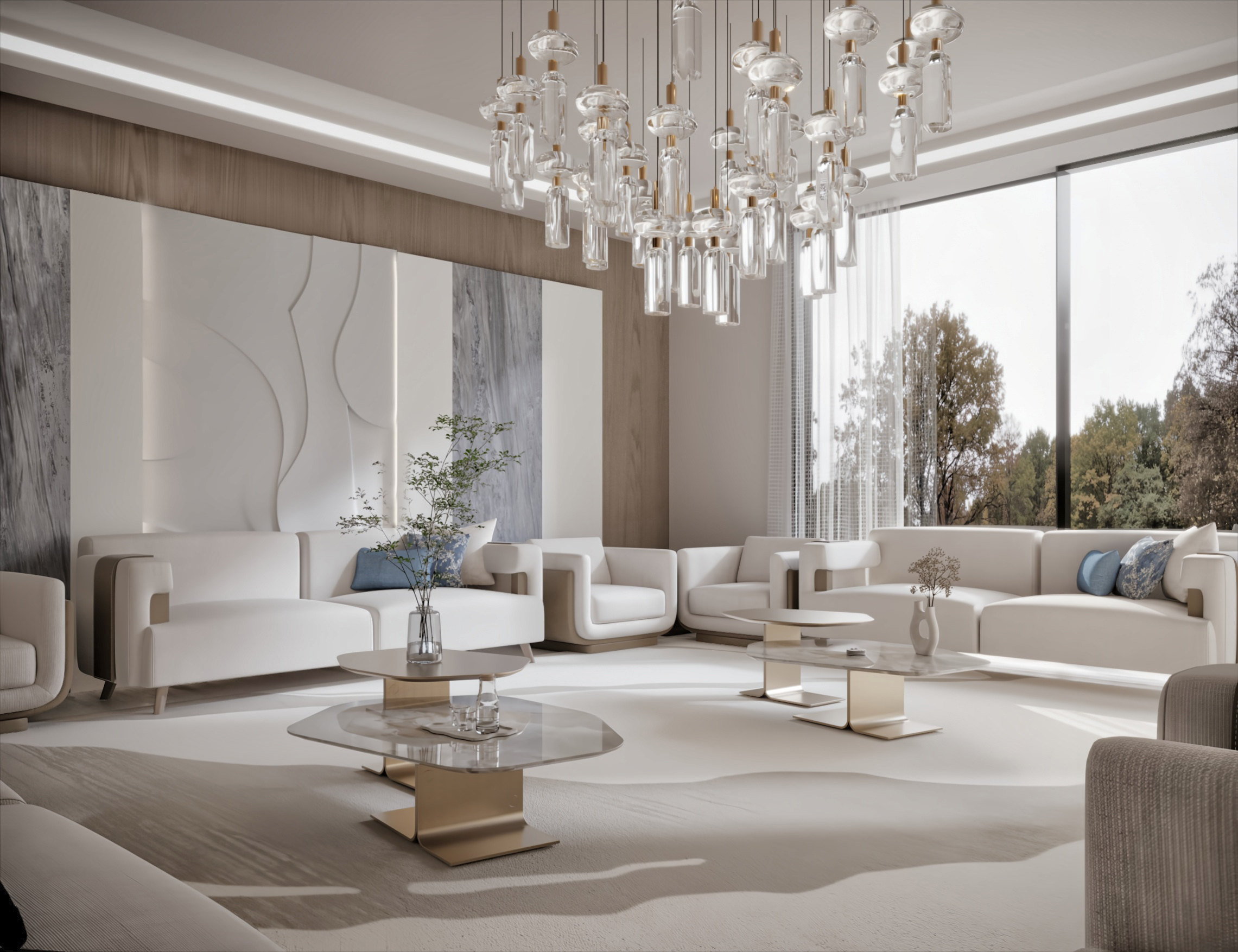 Spacious modern majlis designed for large gatherings in Riyadh