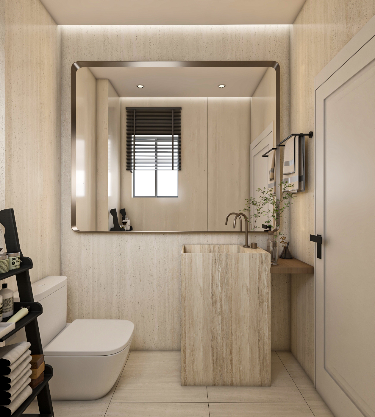 Refined cultural interior in Riyadh combining modern design with spaces for reading and connection.