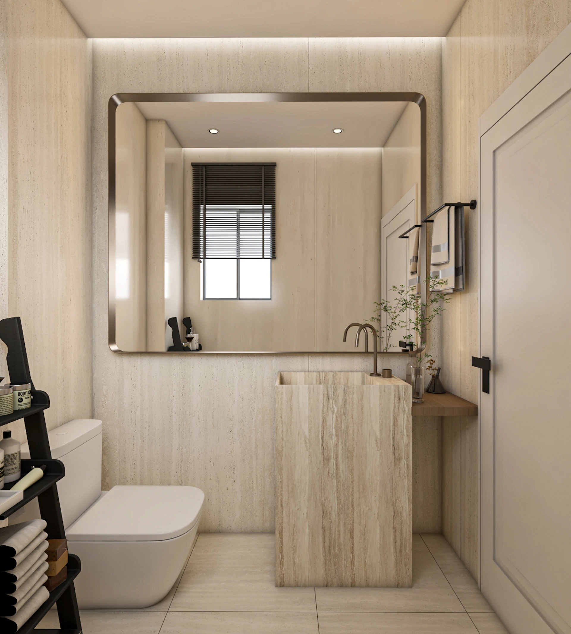 Refined cultural interior in Riyadh combining modern design with spaces for reading and connection.