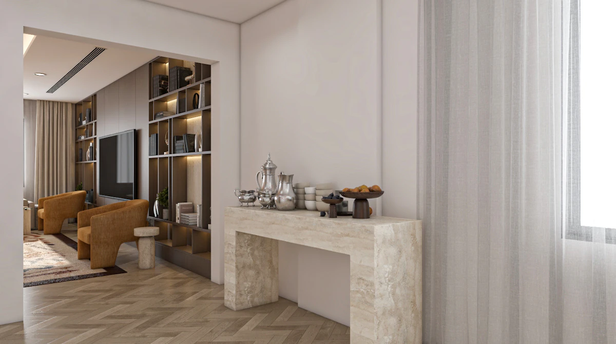 Elegant Riyadh book club interior featuring thoughtfully planned spaces for readers and visitors.