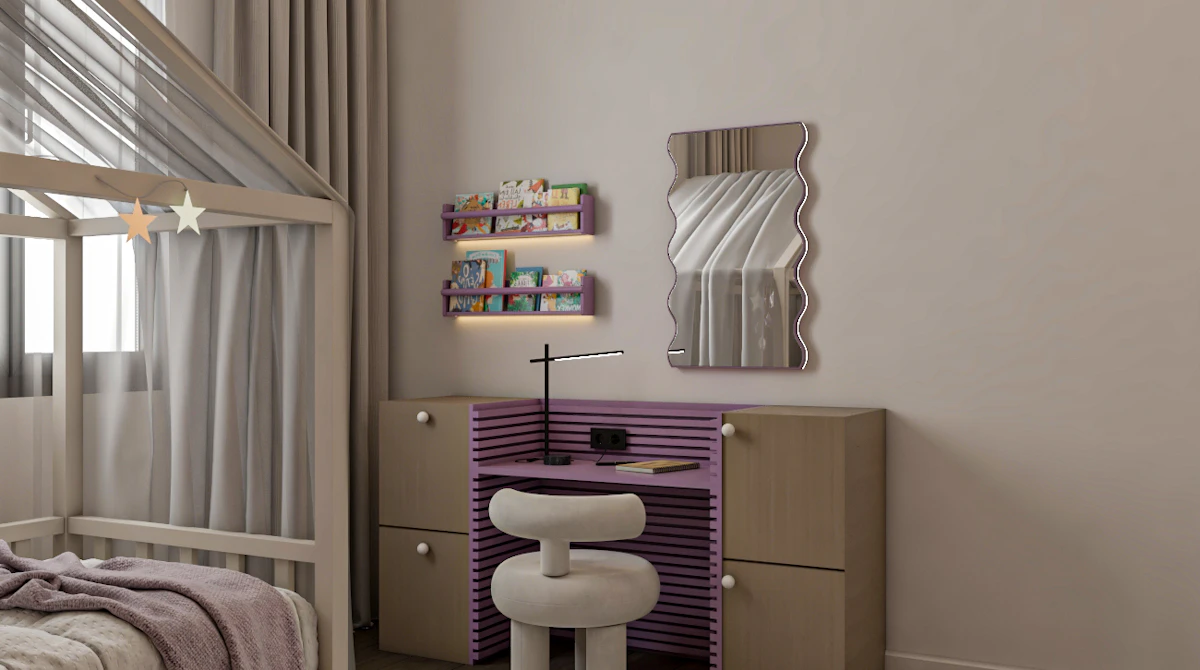 soft desk for a girl's bedroom design