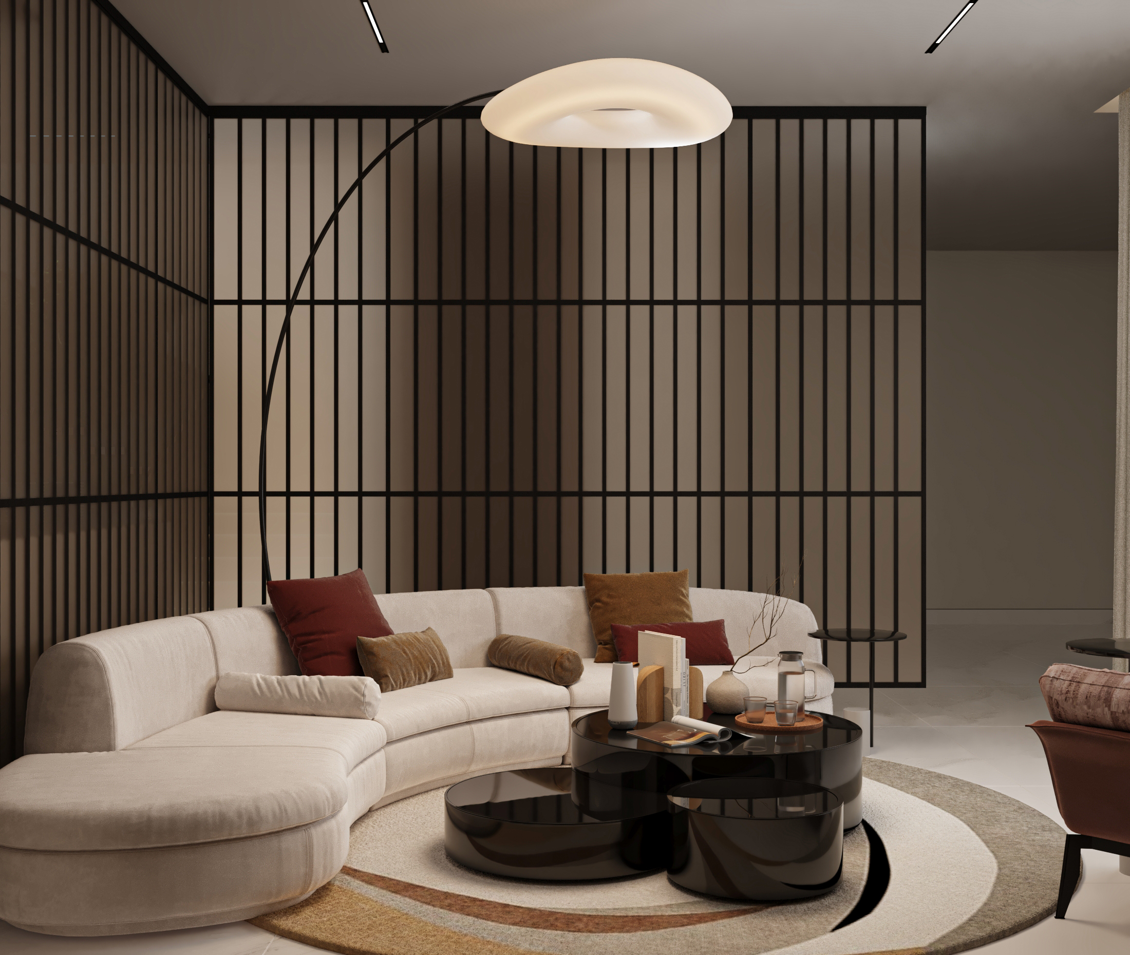 صالة بتصميم جاباندي عصري