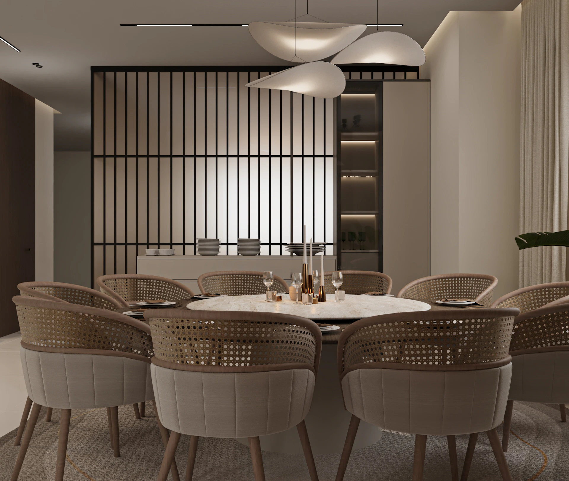 طاولة طعام بتصميم جاباندي عصري